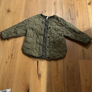 Mango Olive Quilted Puffer Jacket